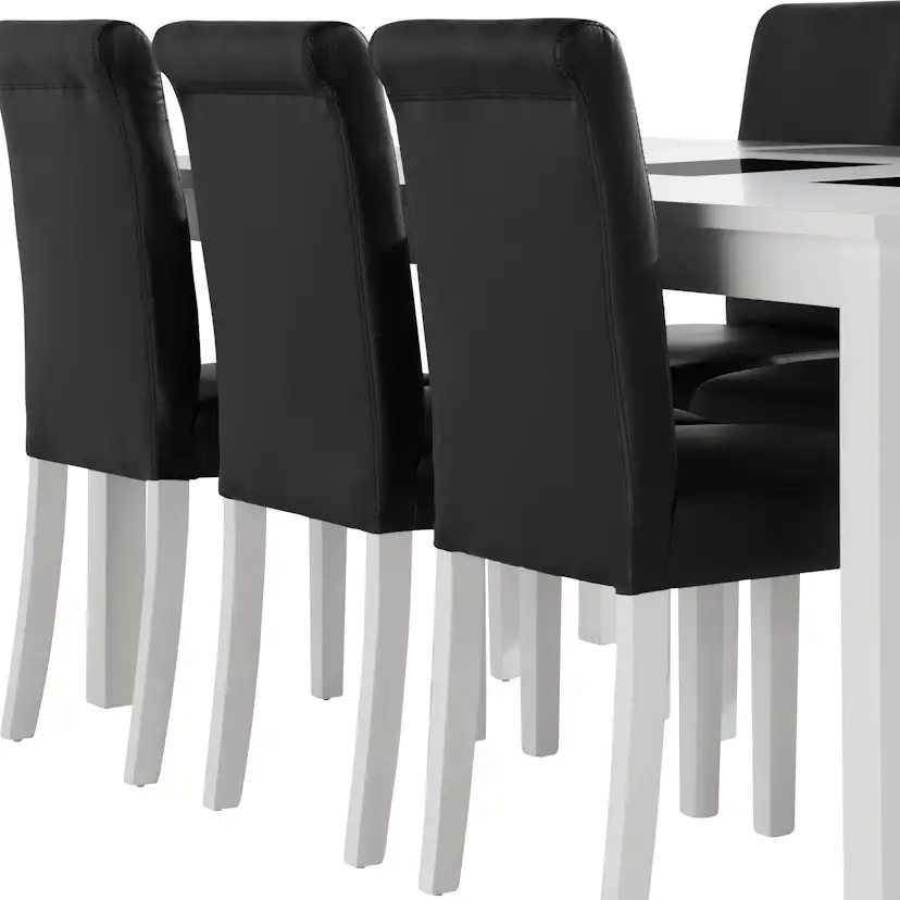 Matgrupp Basic Home Jasmin Rektangulärt Matbord 180-270 cm Förlängningsbart med 6 Ravesta Matstol