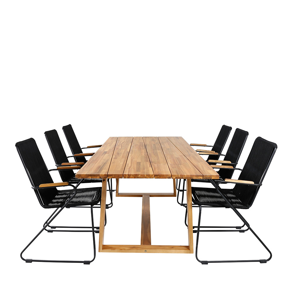 Matgrupp Venture Home Plarra med 6 Billy Karmstolar