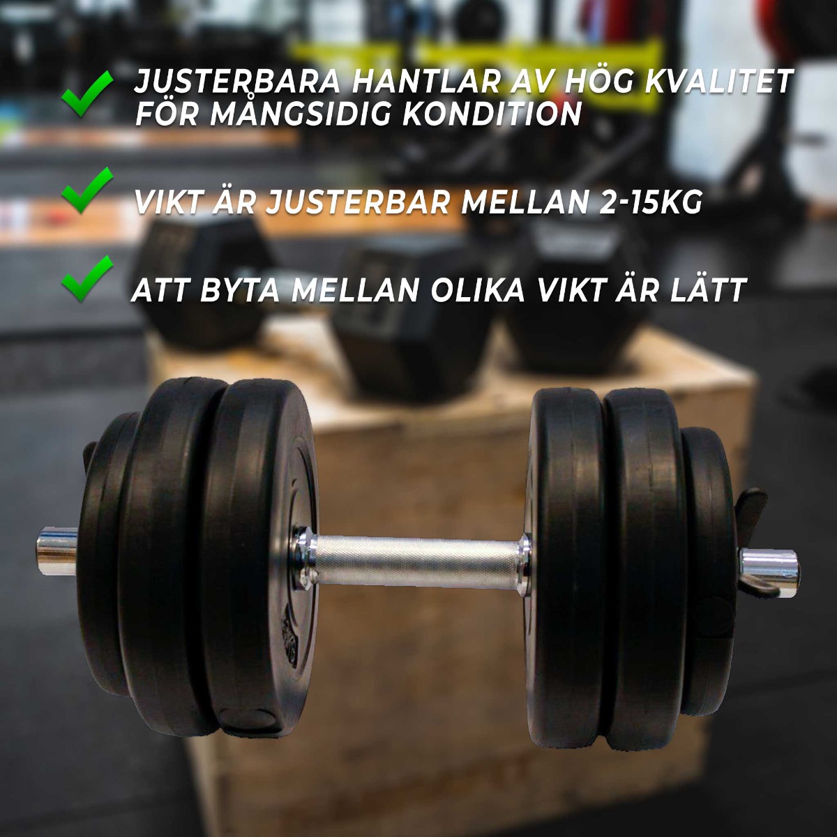 Hantel Fitn Shape 15 kg justerbar