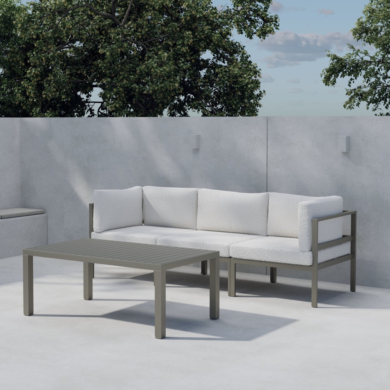 Loungegrupp Venture Home Copacabana 3-sitssoffa med Soffbord Utomhus