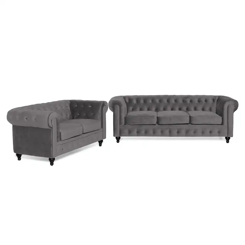 Soffgrupp Manor House Chesterfield Lyx 3-sits+2-sitssoffa Sammet