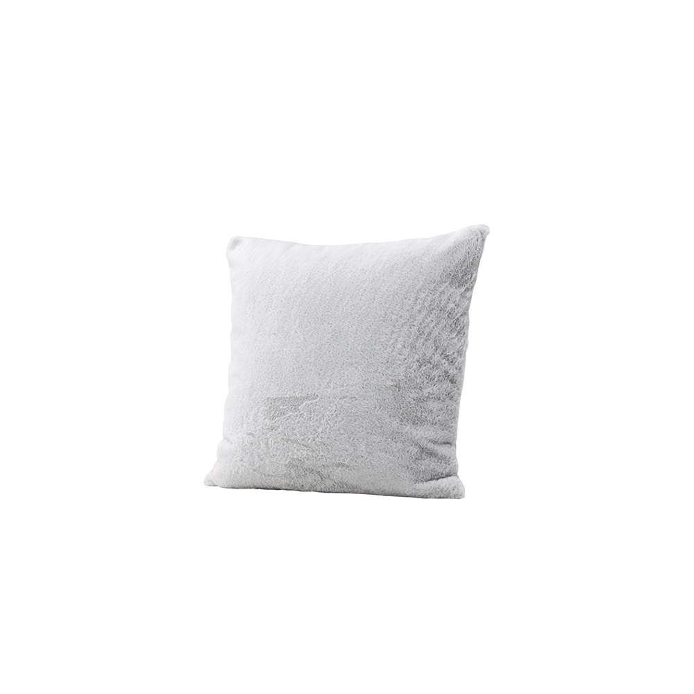 Thea Cushion Cover Rabbit fur/Poly Velvet - Grey Grå
