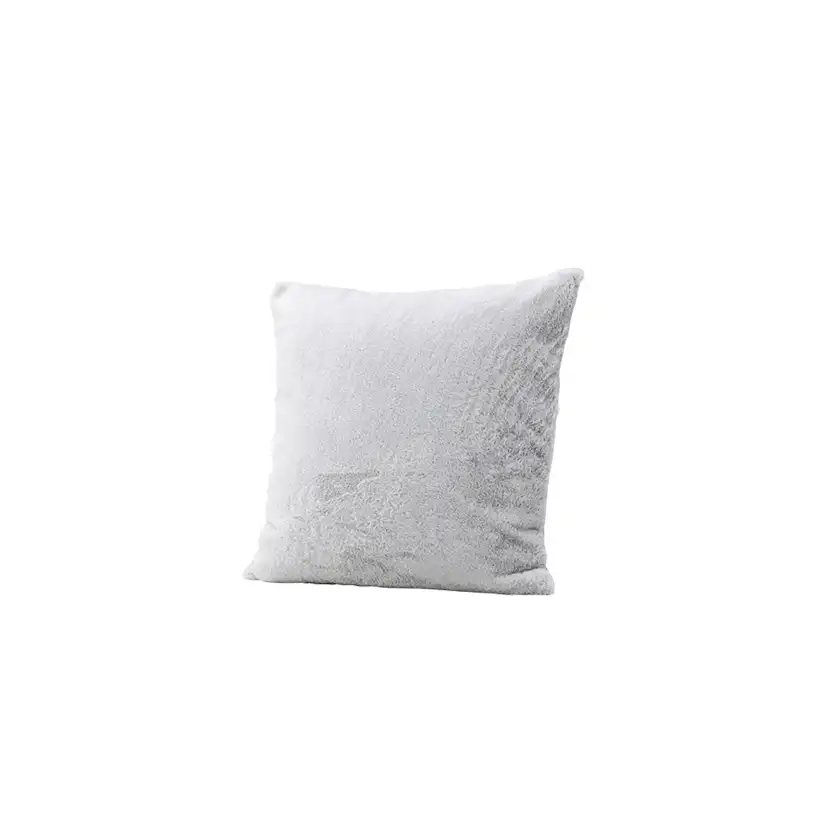 Thea Cushion Cover Rabbit fur/Poly Velvet - Grey Grå