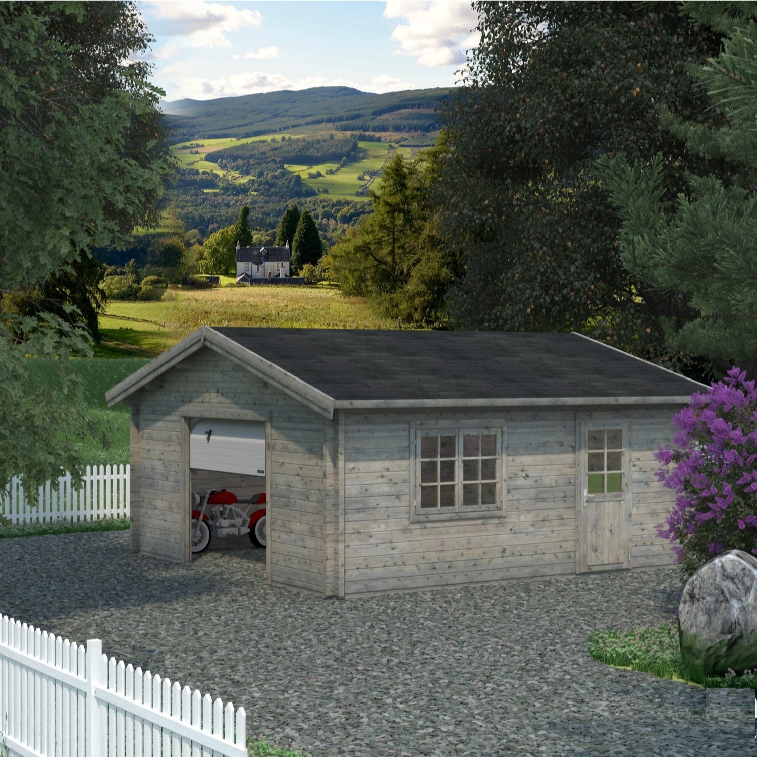 Garage Palmako Roger med Garageport 29,2 m2