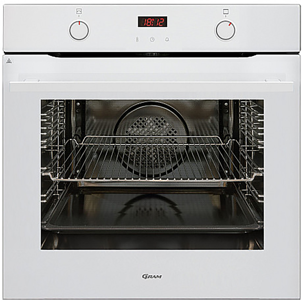Inbyggnadsugn Gram 20663-92 B Vit med Pyrolytisk Rengöring
