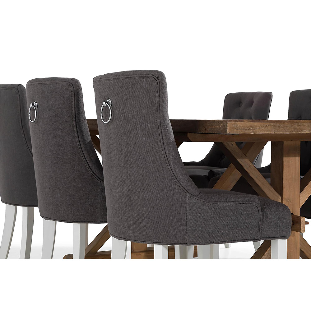 Matgrupp In Living Lyon 200x100 cm Natur/Grå med 6 st Viktoria Stolar