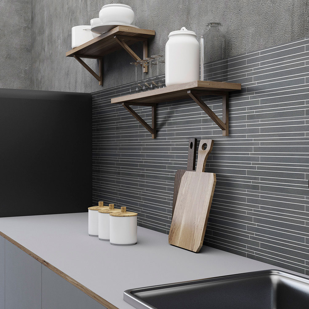 Klinker Arredo Bamboo Svart Mosaic 2x30 cm