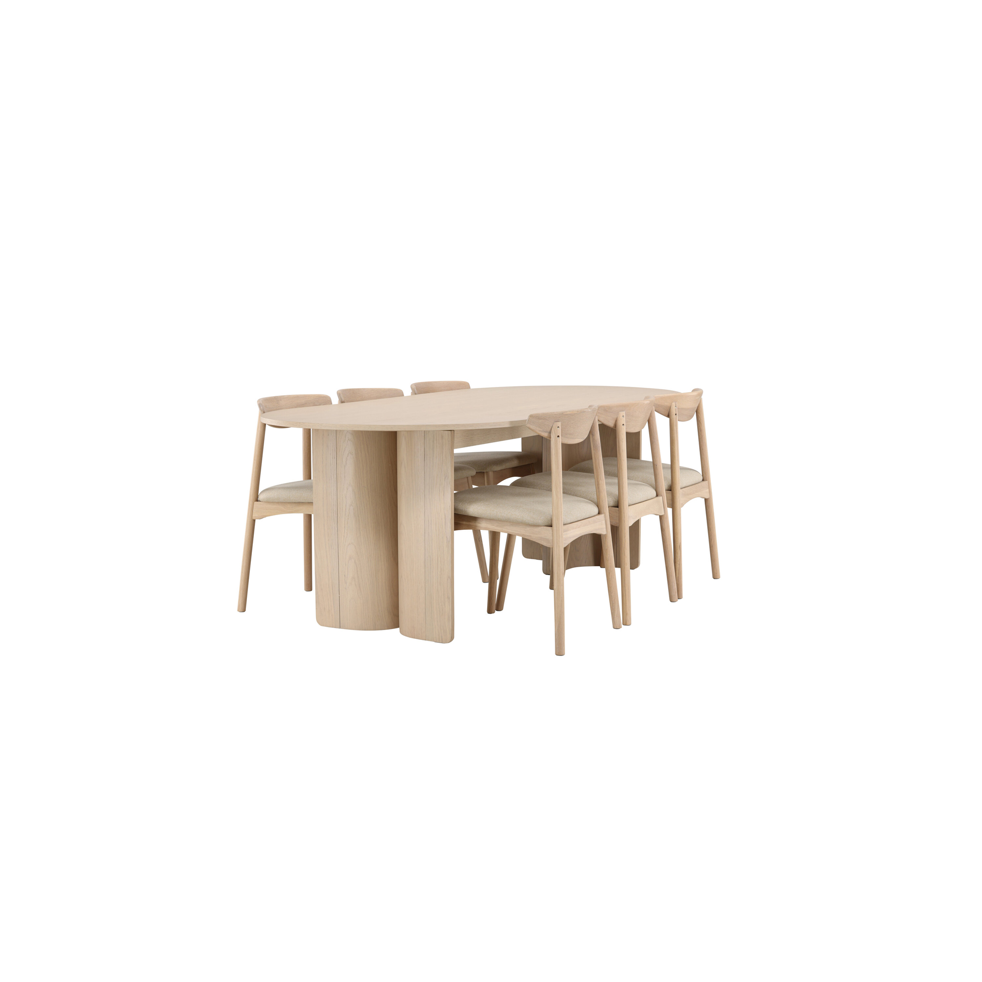 Matgrupp Venture Home Tyresö Matbord 220x100 cm med 6st Ven Matstolar