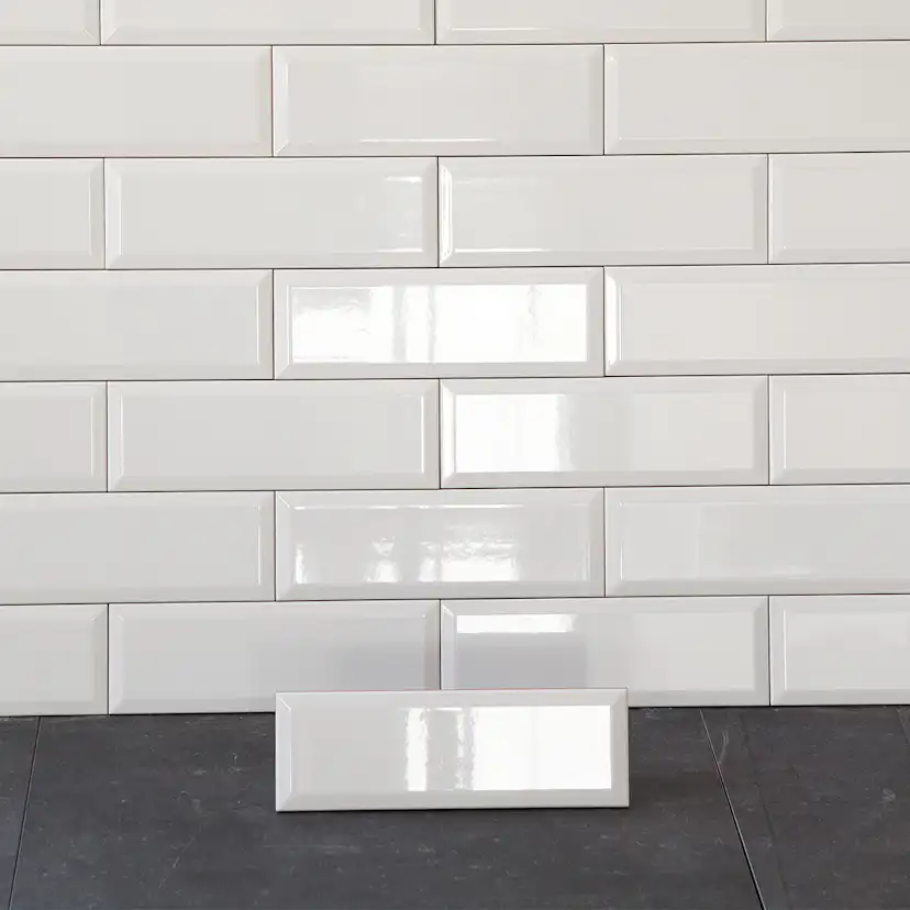 Kakel Biselado Blank Vit 10x30 cm