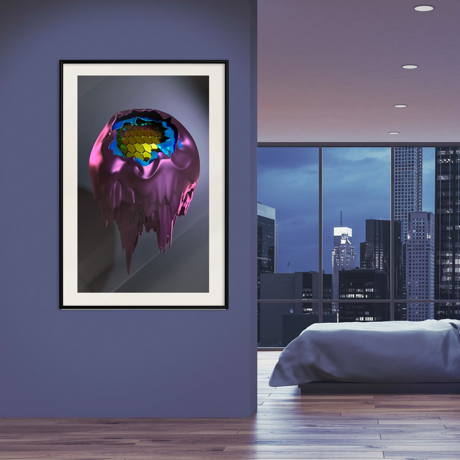 Affisch - Abstract Layers [Poster] 40x60 Svart ram med passepartout, 40x60 cm