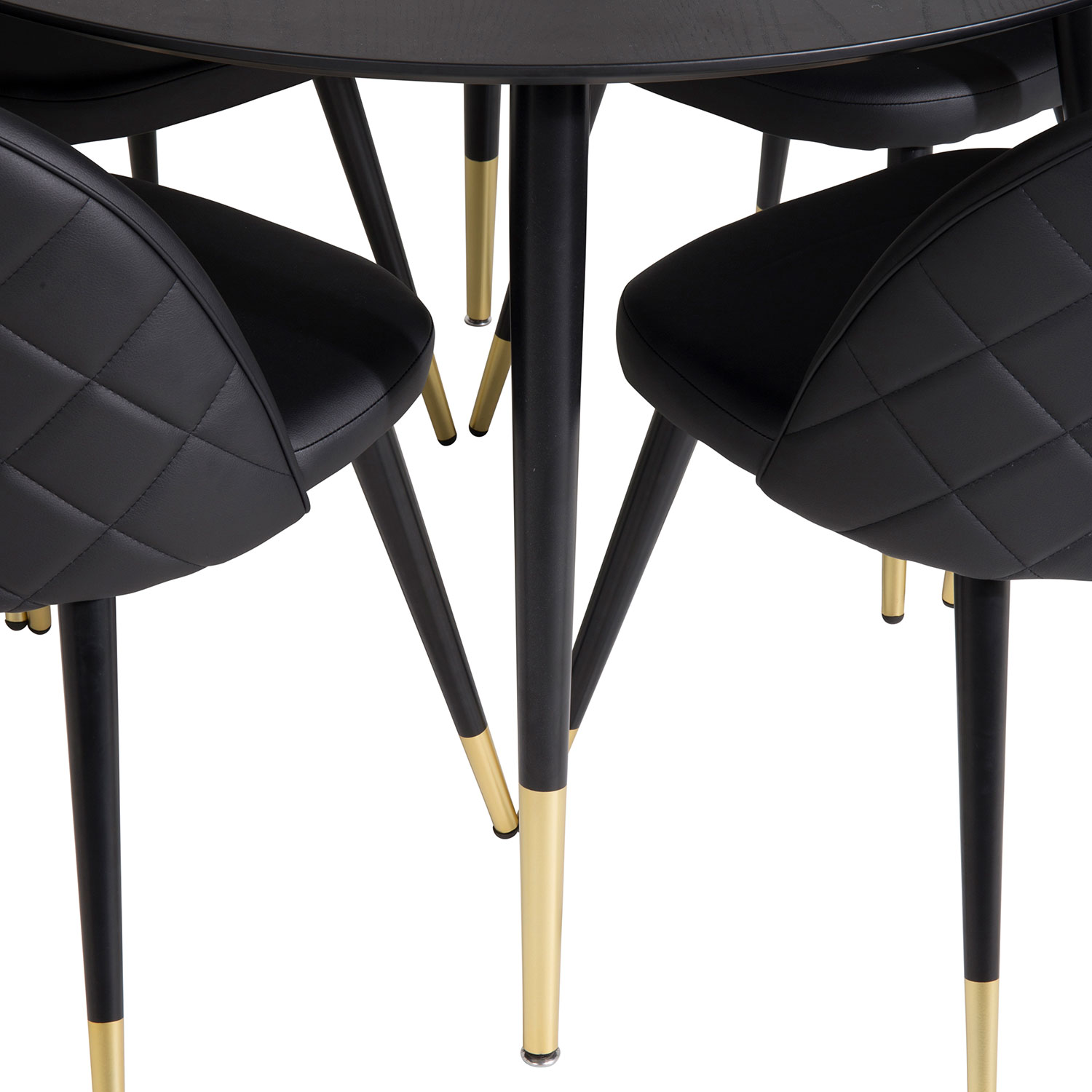 Matgrupp Venture Home Dipp med 4 Velvet stolar Skinn