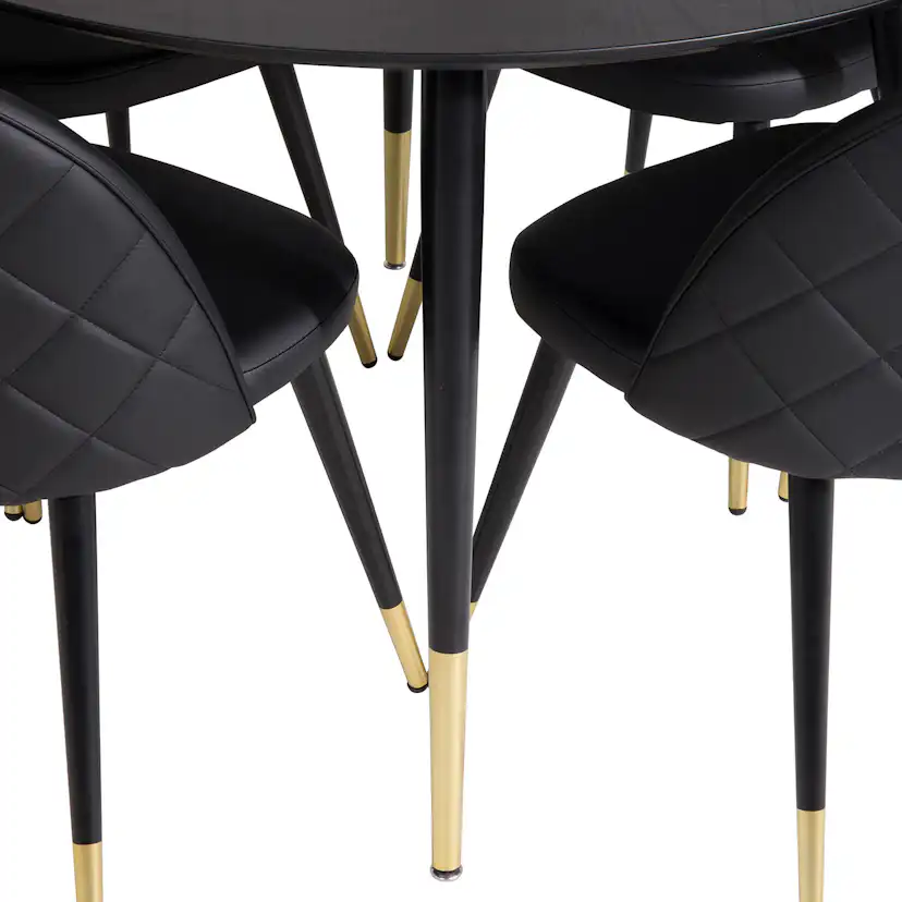 Matgrupp Venture Home Dipp med 4 Velvet stolar Skinn