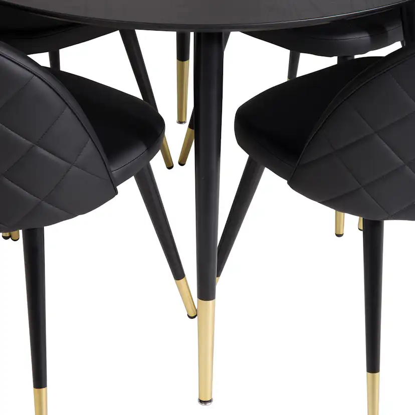 Matgrupp Venture Home Dipp med 4 Velvet stolar Skinn