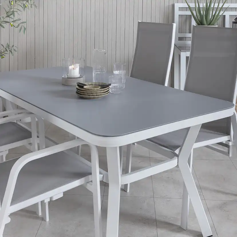 Matgrupp Venture Home Vyn Vit med 4 Curz Matstolar