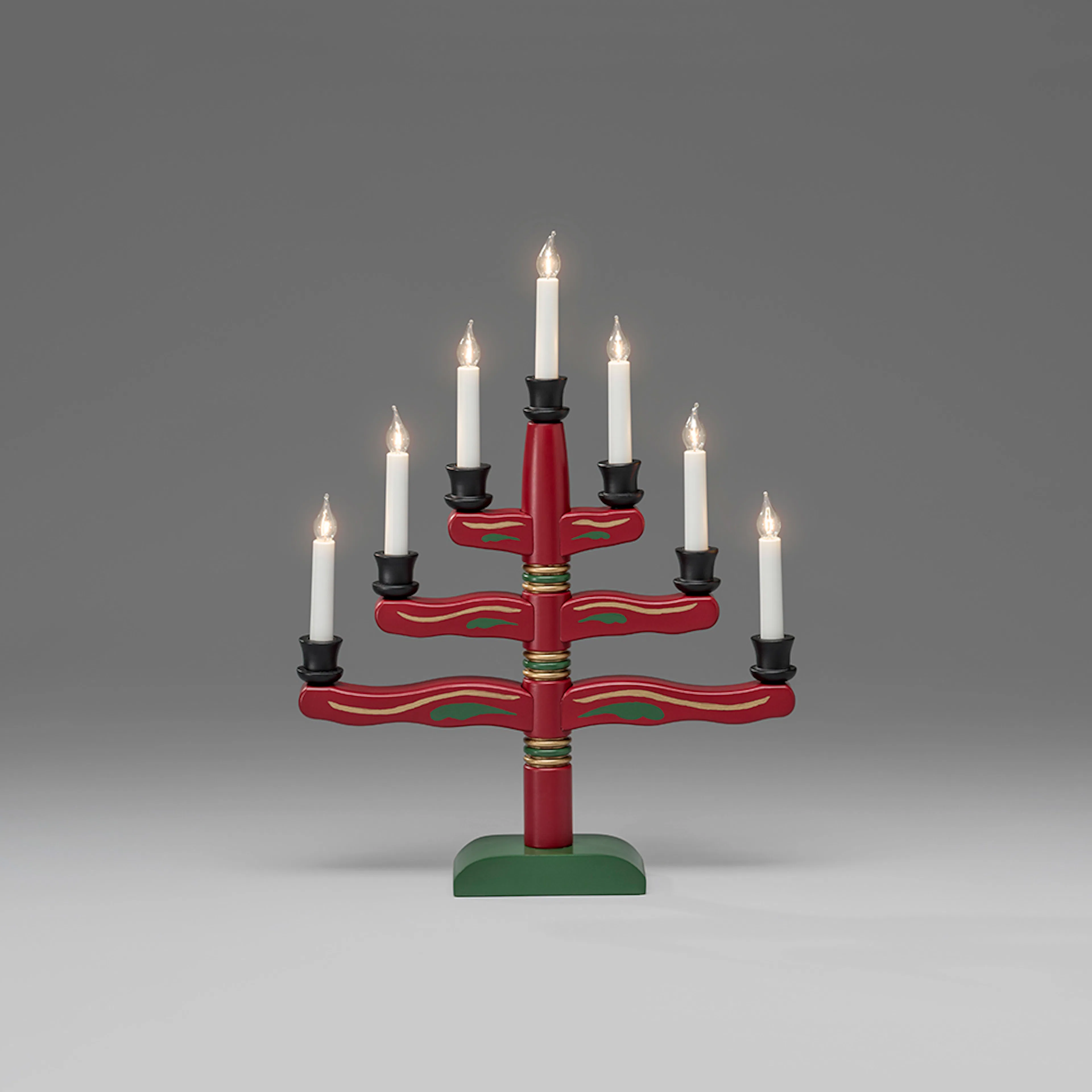 Adventsljusstake Gnosjö Konstsmide 7L Svart Dekor Twisted Tip