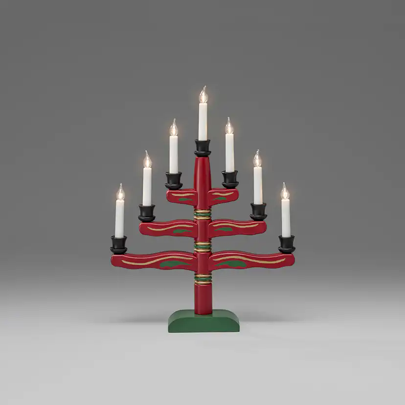 Adventsljusstake Gnosjö Konstsmide 7L Svart Dekor Twisted Tip