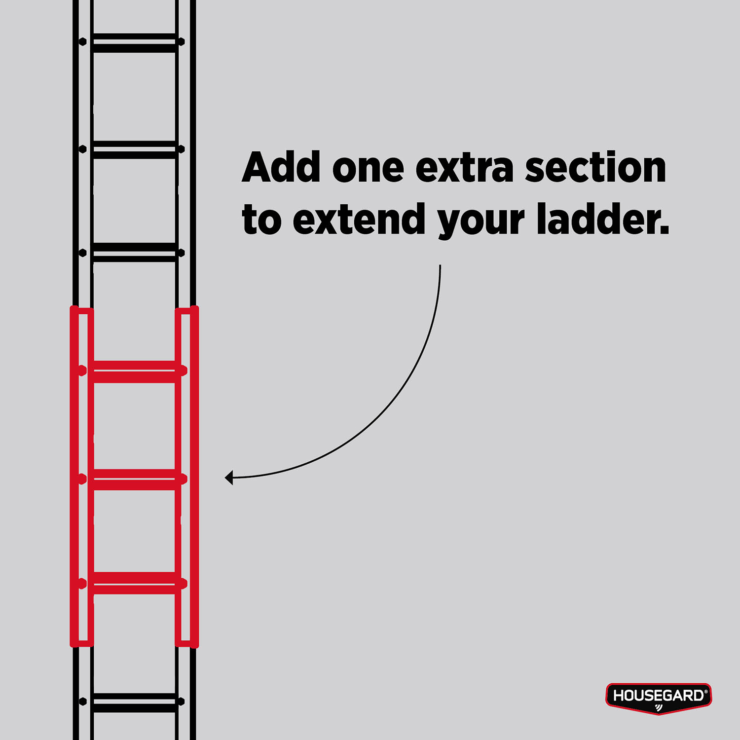 Förlängningsdel Housegard till utfällbar utrymningsstege 90 Cm, EL09