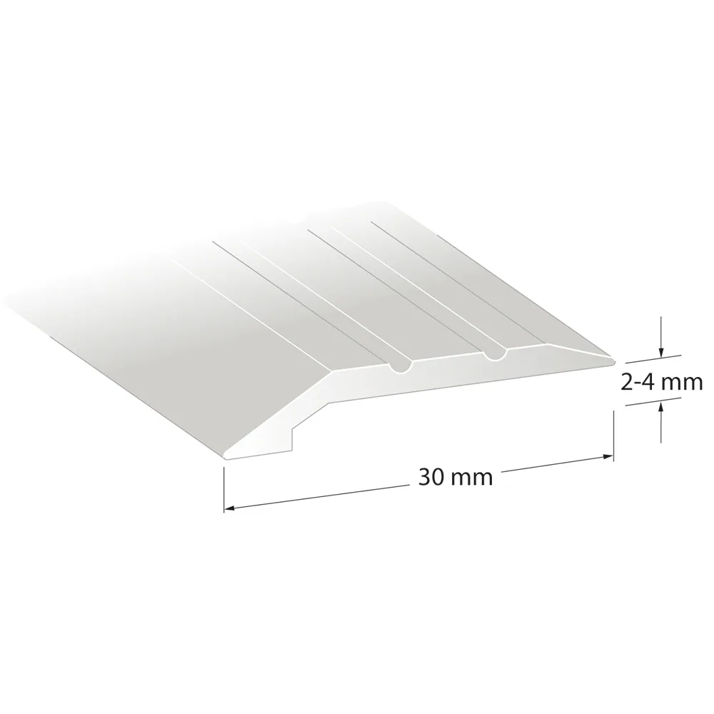Nivålist Standard silver 1000x30x2-4 LxBxH 1000x30x2-4 mm