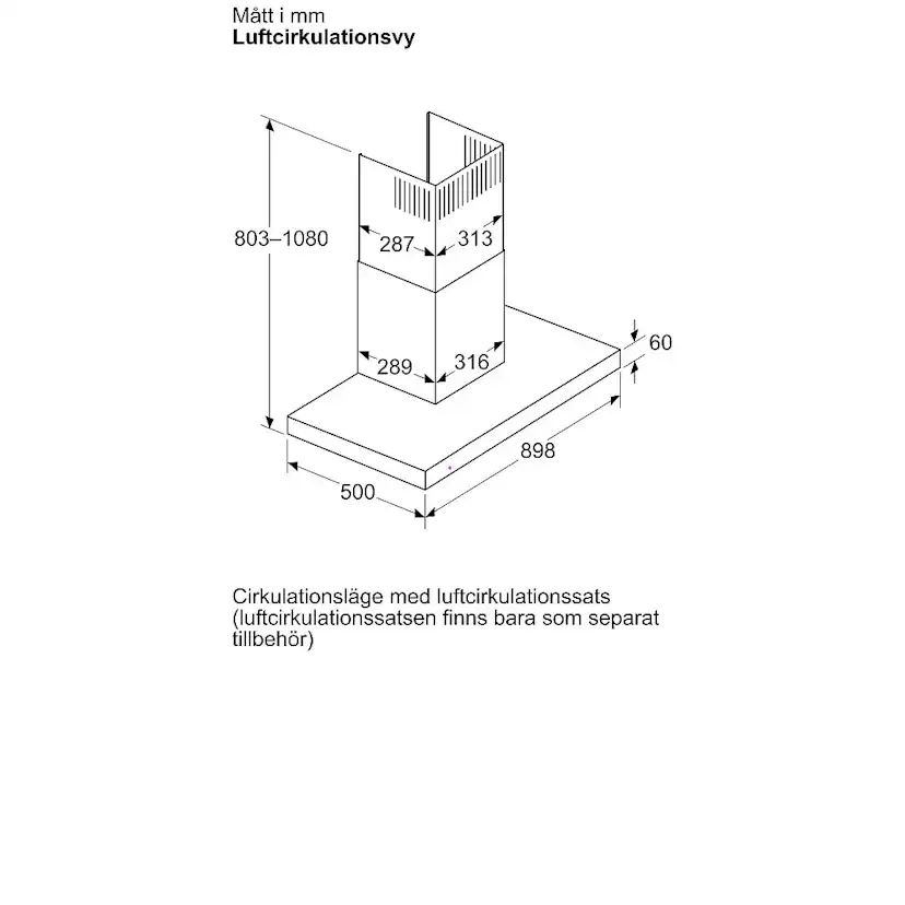 Vägghängd fläkt Bosch DWB95CC60 Series 4 90 cm