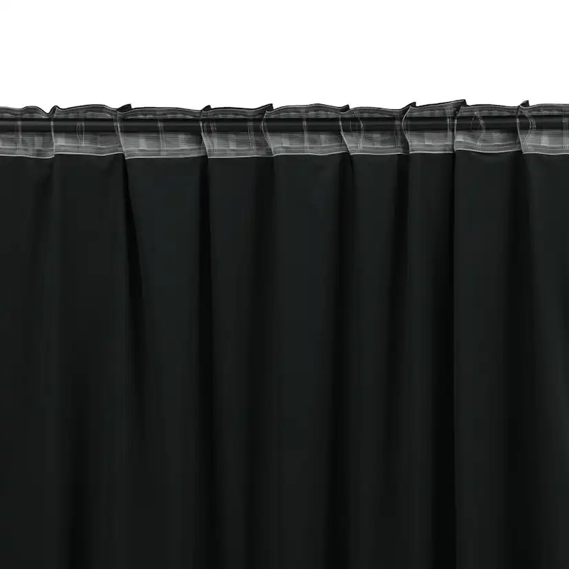 Mary Curtain Polyester/velvet - Black - 135*250 - Multi band Svart