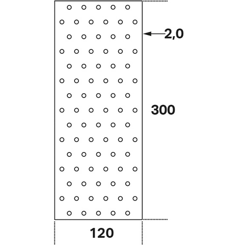 Hålplatta Hp 120x300x2,0 120x300x2,0 mm