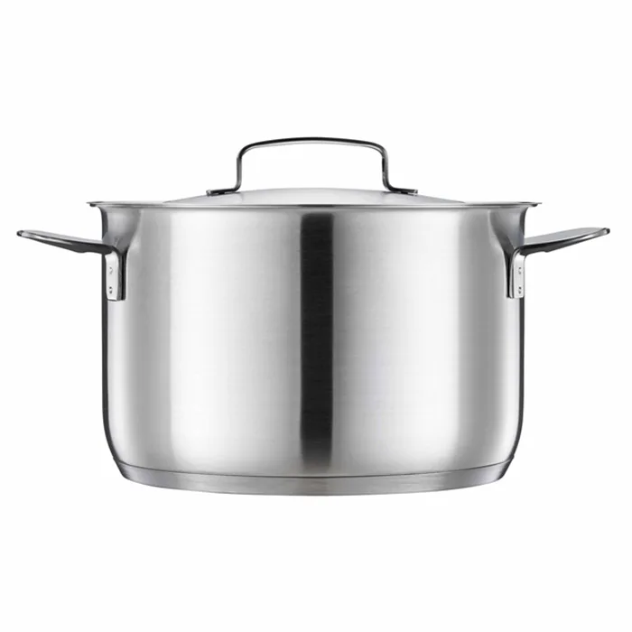 Fiskars All Steel Gryta 5 L – Ugnssäker Gryta i Rostfritt Stål Med 3-lagersbotten