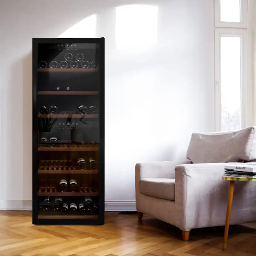 Vinkyl mQuvée WineExpert 126 Fullglass SW-126B Svart med 2 Zoner och Plats för 126 Flaskor