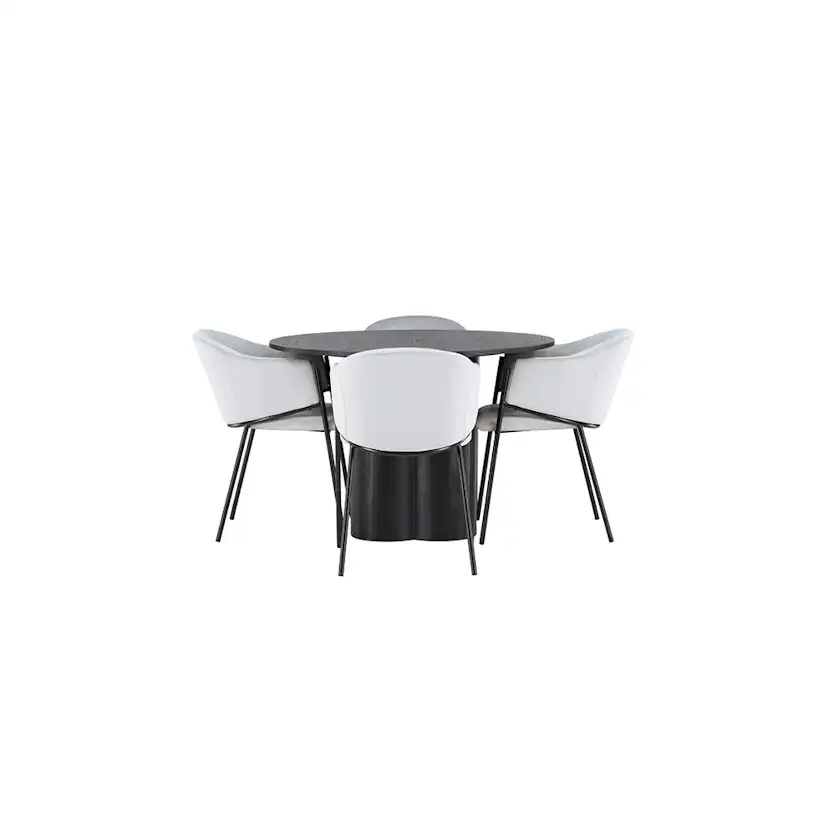 Matgrupp Venture Home Olivia Ø110 cm med 4 st Evelina stolar