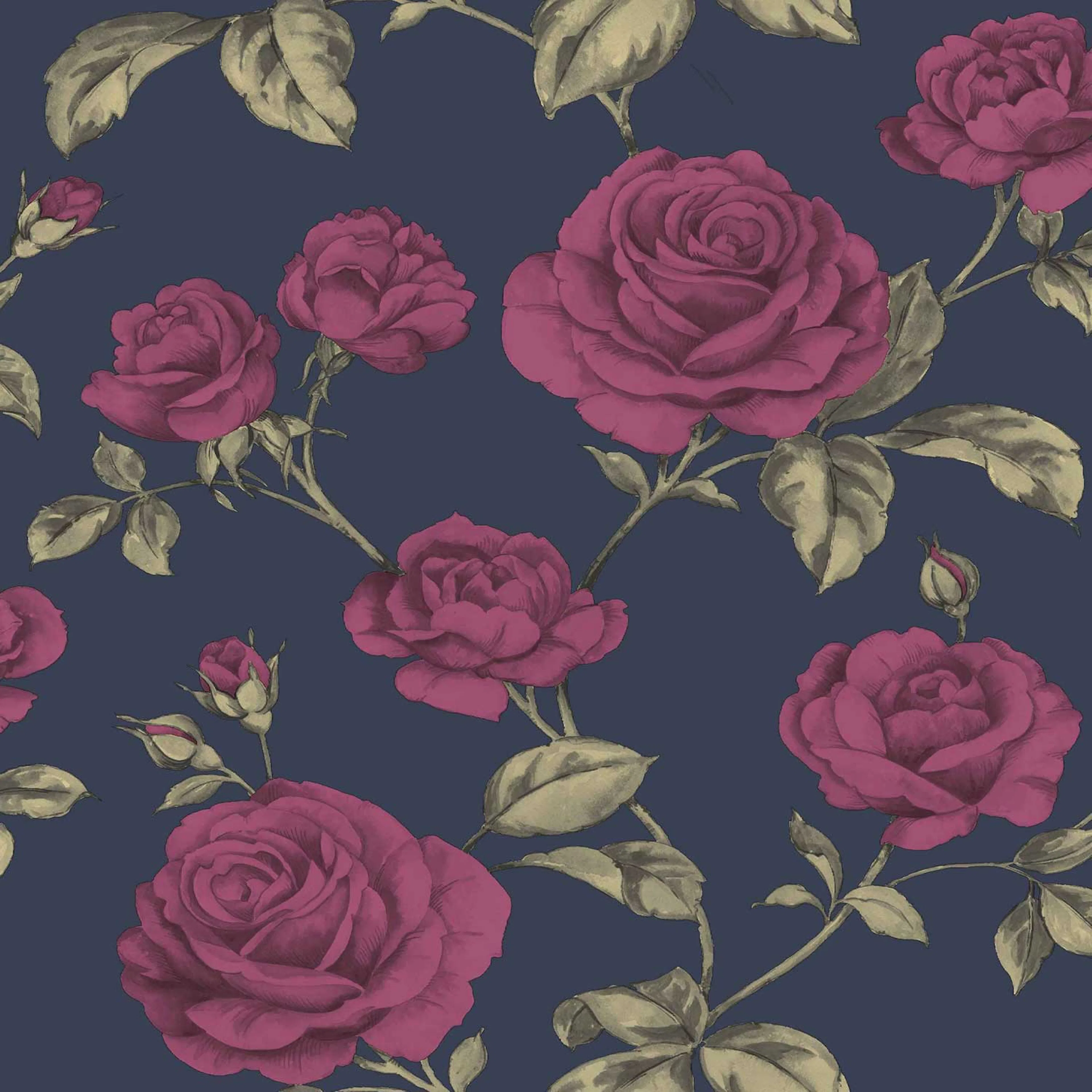 Tapet Boutique Blommor Metallic 104135