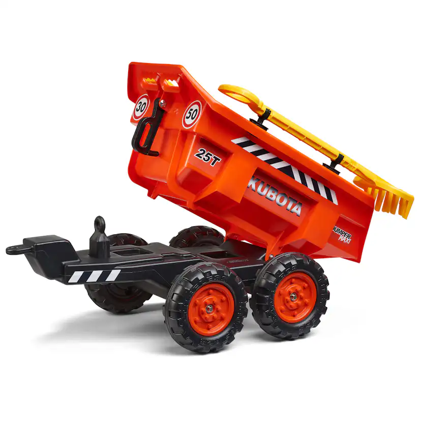 Sparkbil FALK Vagn med tipp, kratta och skyffel Kubota
