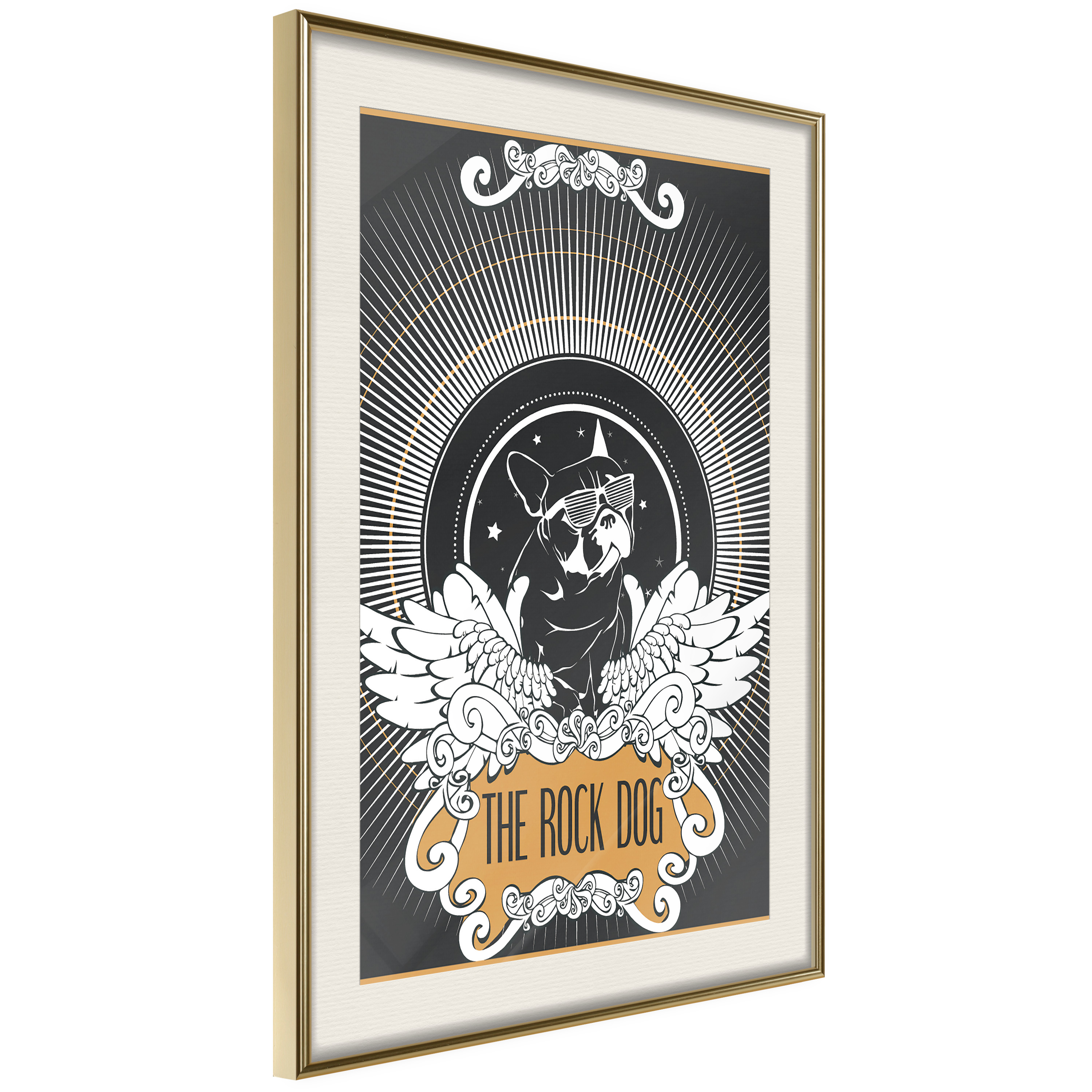 Affisch - The Rock Dog [Poster] 40x60 Guld ram med passepartout, 40x60 cm