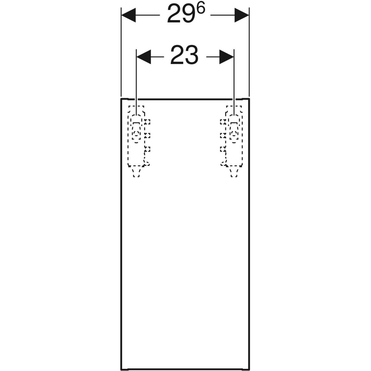 Ifö Elegant överskåp med en dörr: B=29.6cm, H=63.3cm, T=13.4 Mörkgrå