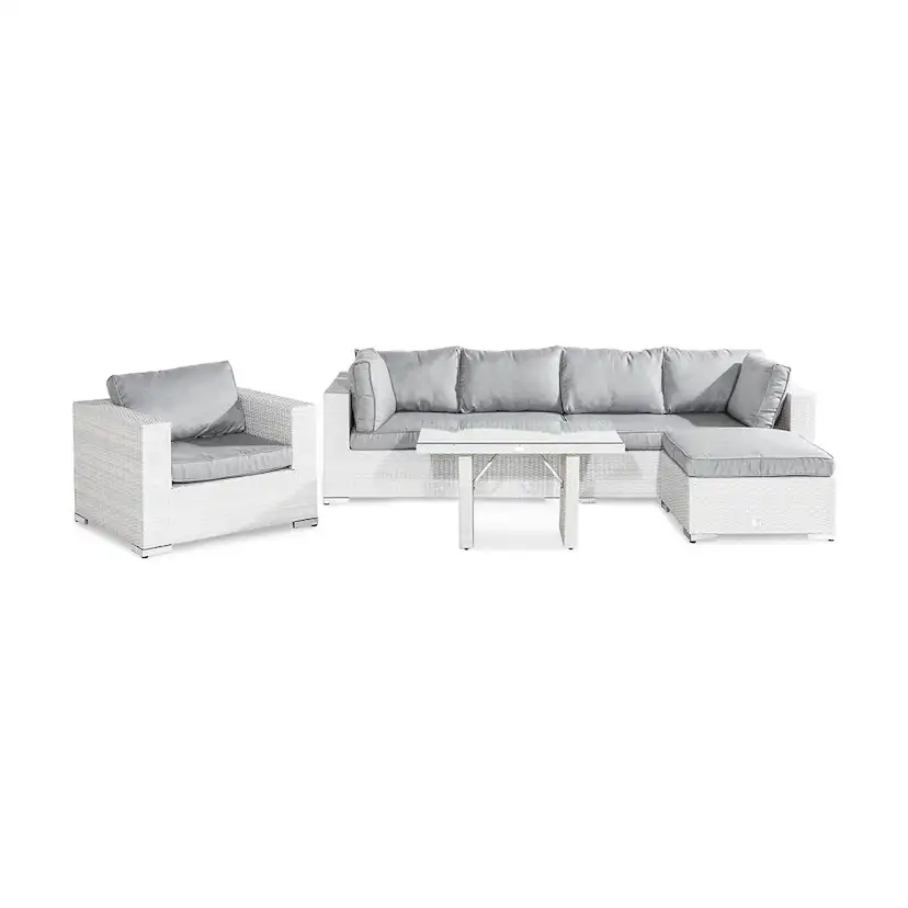 Loungegrupp Comfort Garden Bahamas 4-sits Rak med Fåtölj Divan och Bord Utomhus