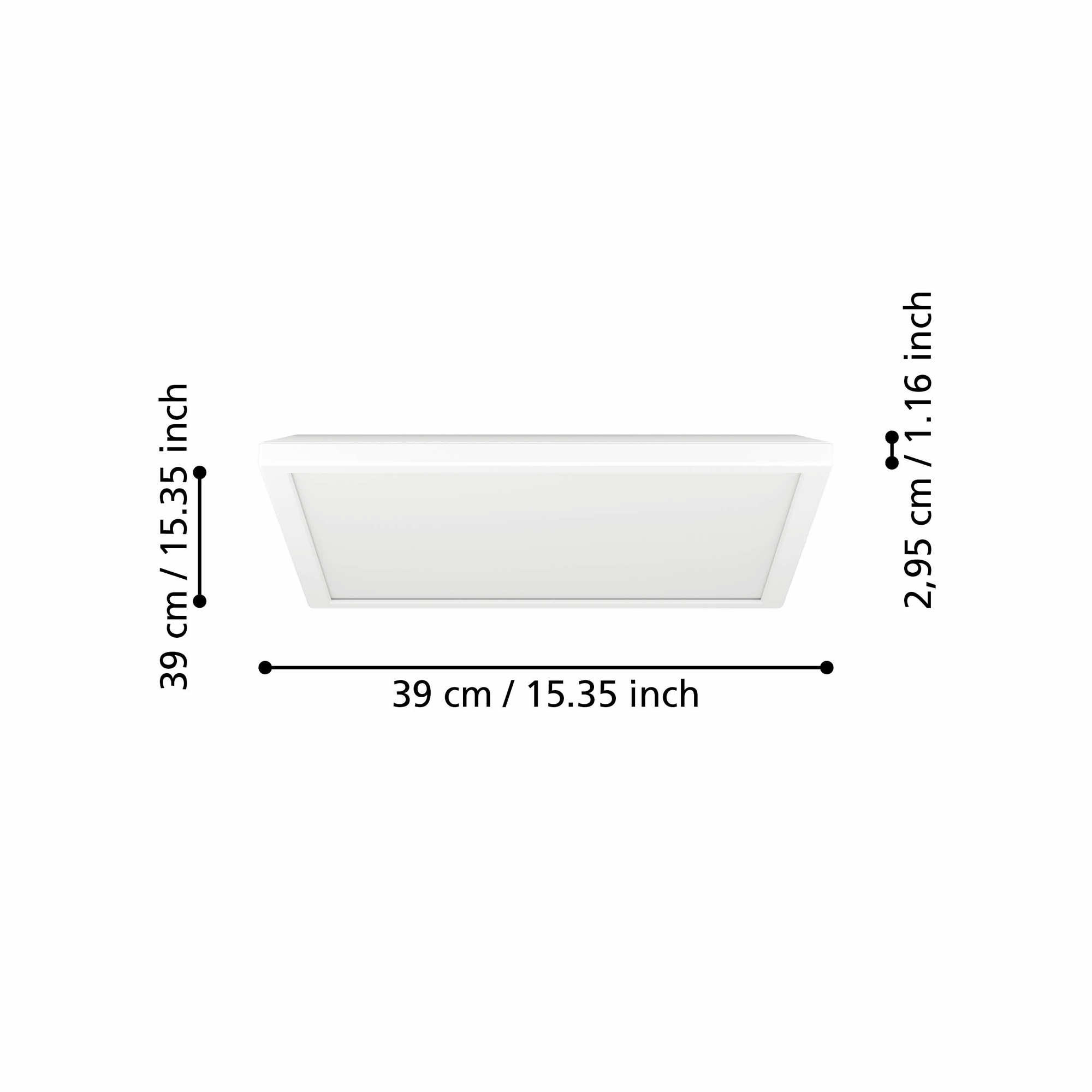 Taklampa Eglo Rovito Vit 390x390 mm