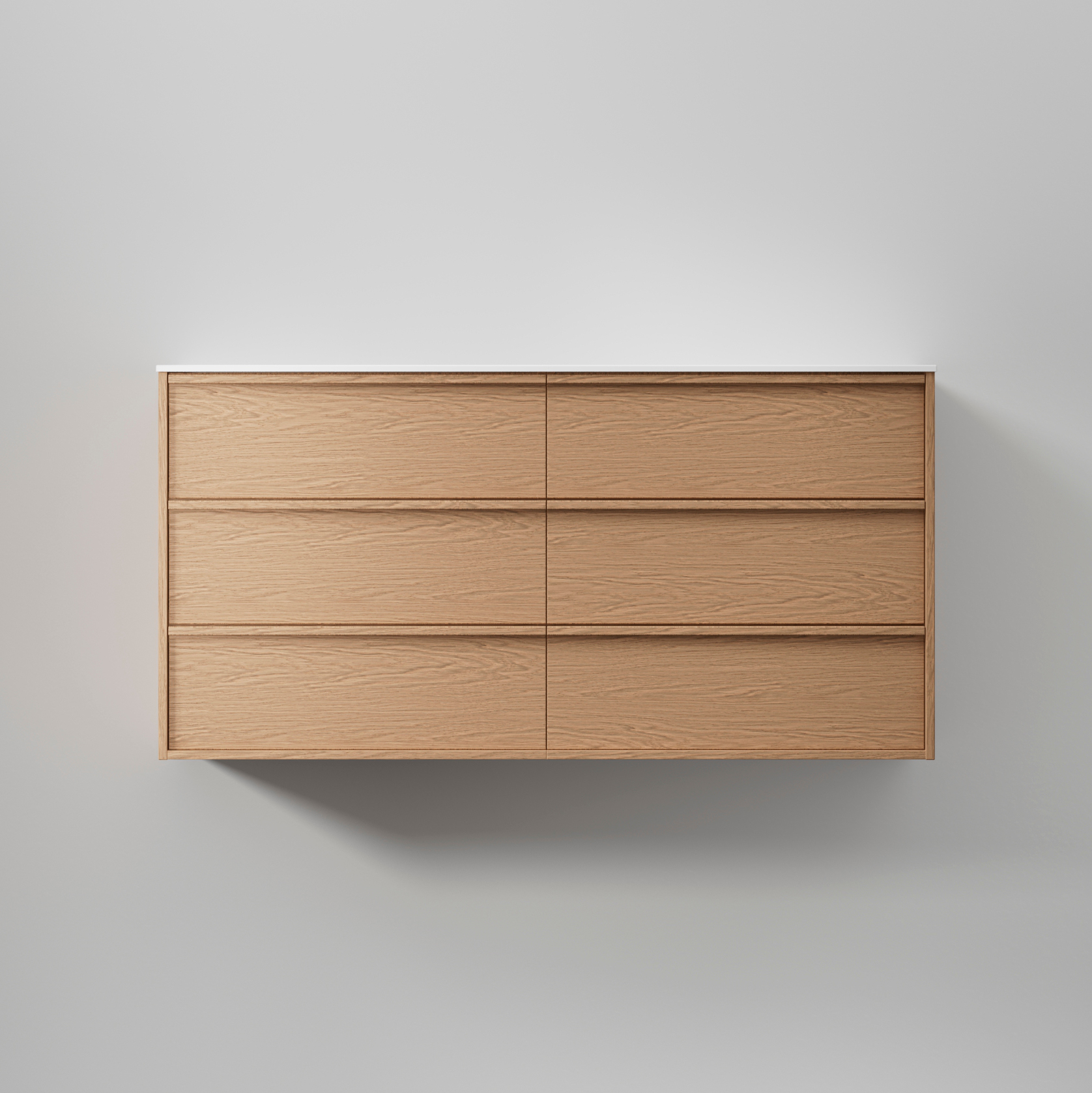 Kommod Terra Carve 140 D, Natural Oak, 6 Lådor Färg: Natural Oak, Bredd: 1400 mm