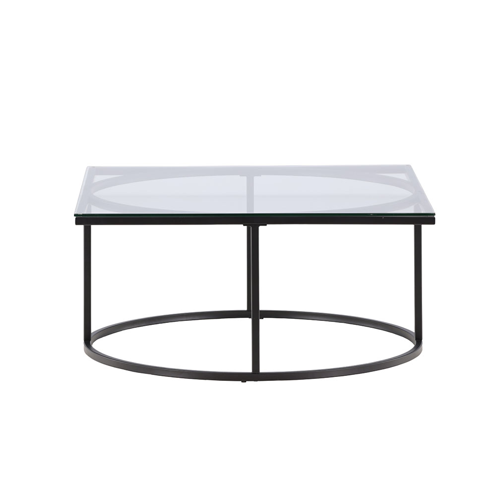 Soffbord furniture/fashion Skanör Rektangulärt Vardagsrumsbord i Glas/Stål 90x90cm
