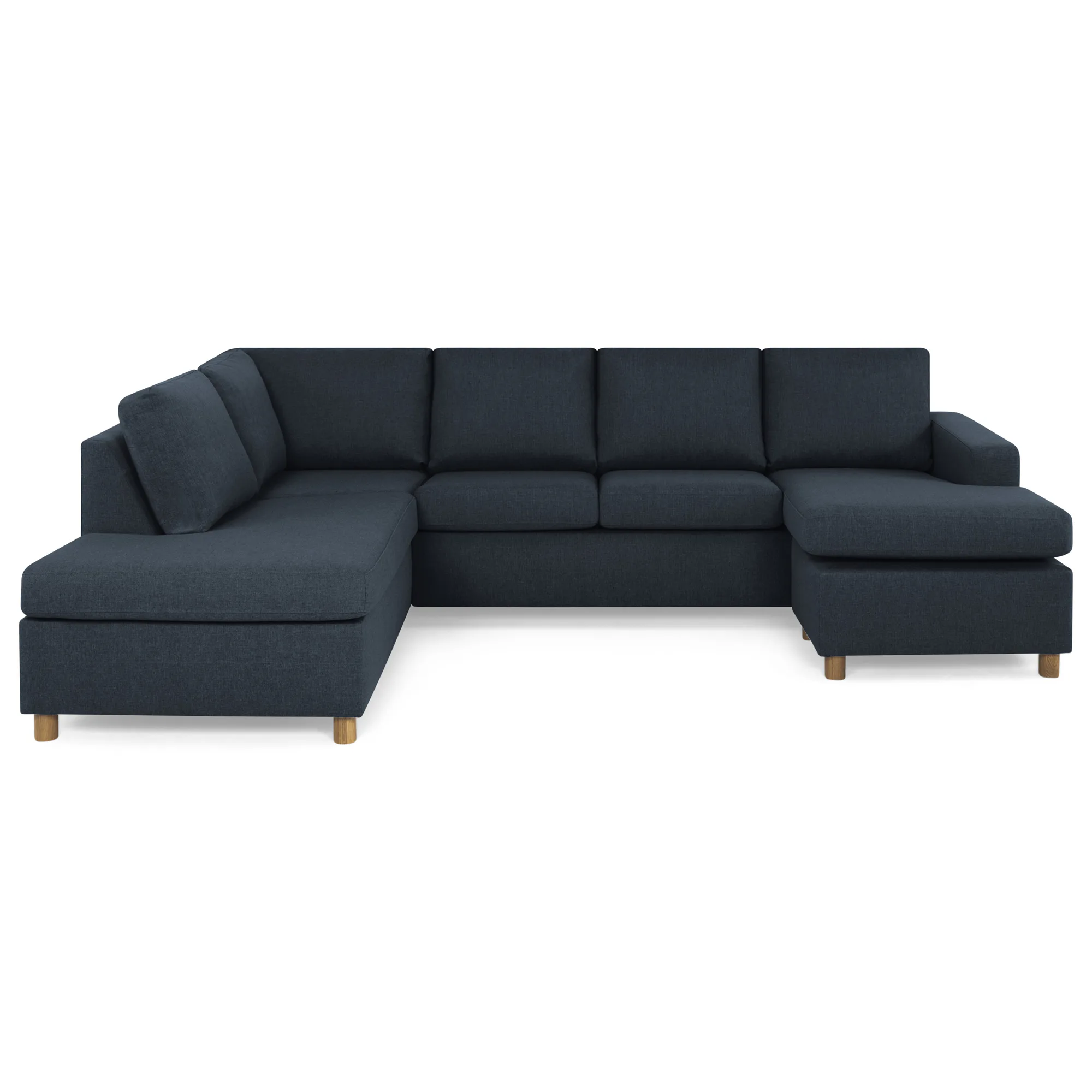Crazy U-soffa Large Divan Höger Idalia 11, Mörkblå, Runda Ekben