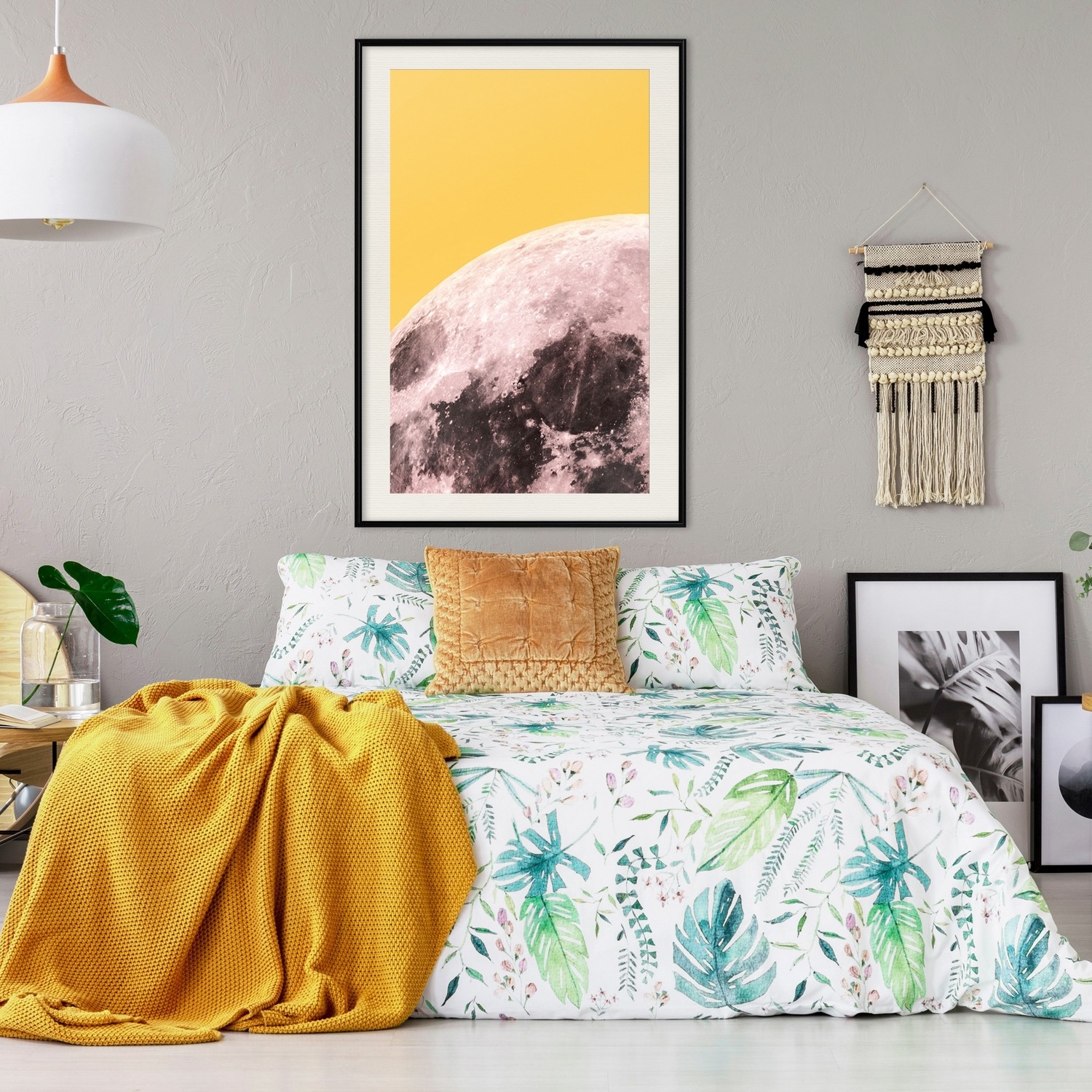 Affisch - Sunny Moon [Poster] 40x60 Svart ram med passepartout, 40x60 cm