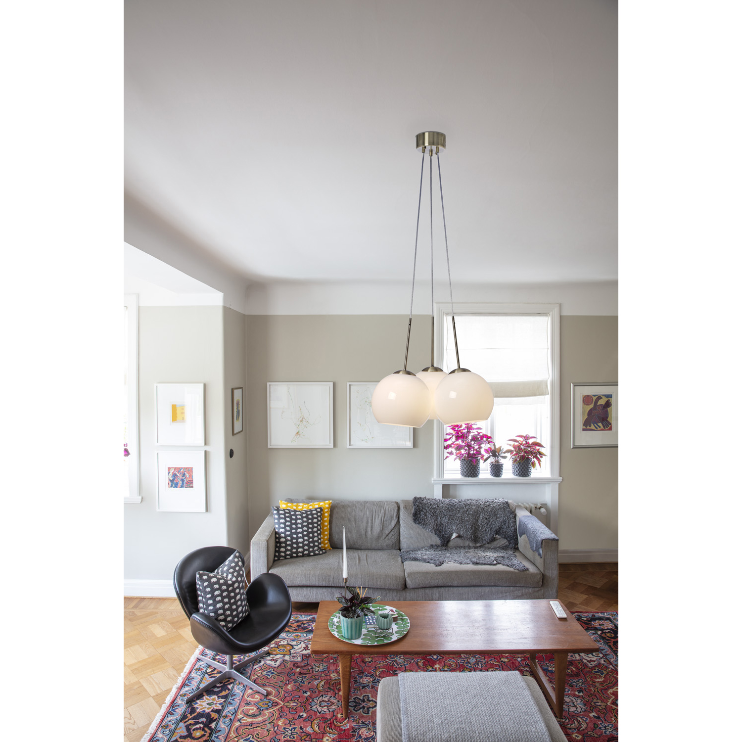 Taklampa Cottex Salle Hängande Lampa med 3 Glaskupor
