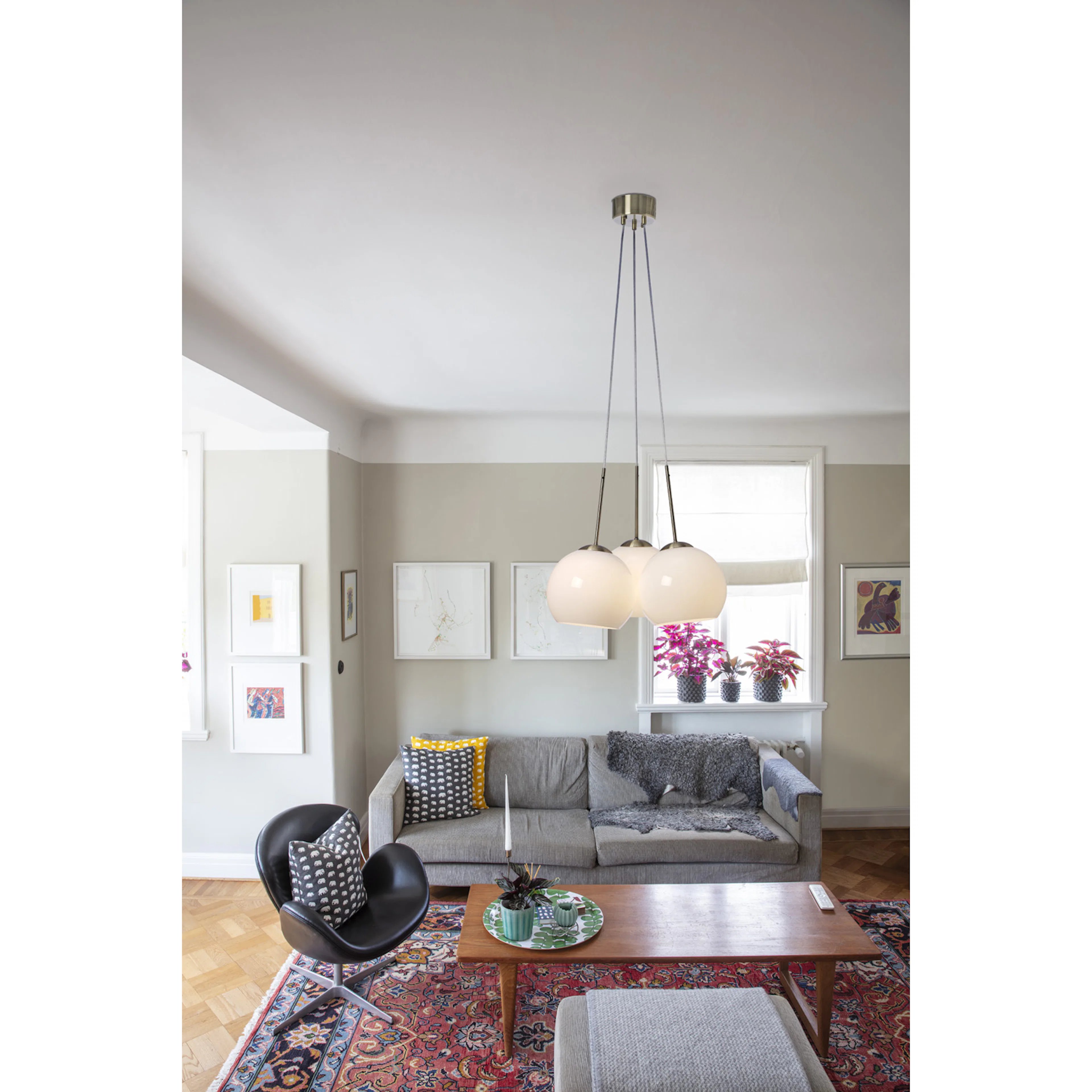 Taklampa Cottex Salle Hängande Lampa med 3 Glaskupor
