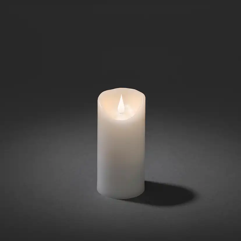 Vaxljus LED 7,6x15,2cm varmvit m timer 4/8h 2xC H: 155 mm