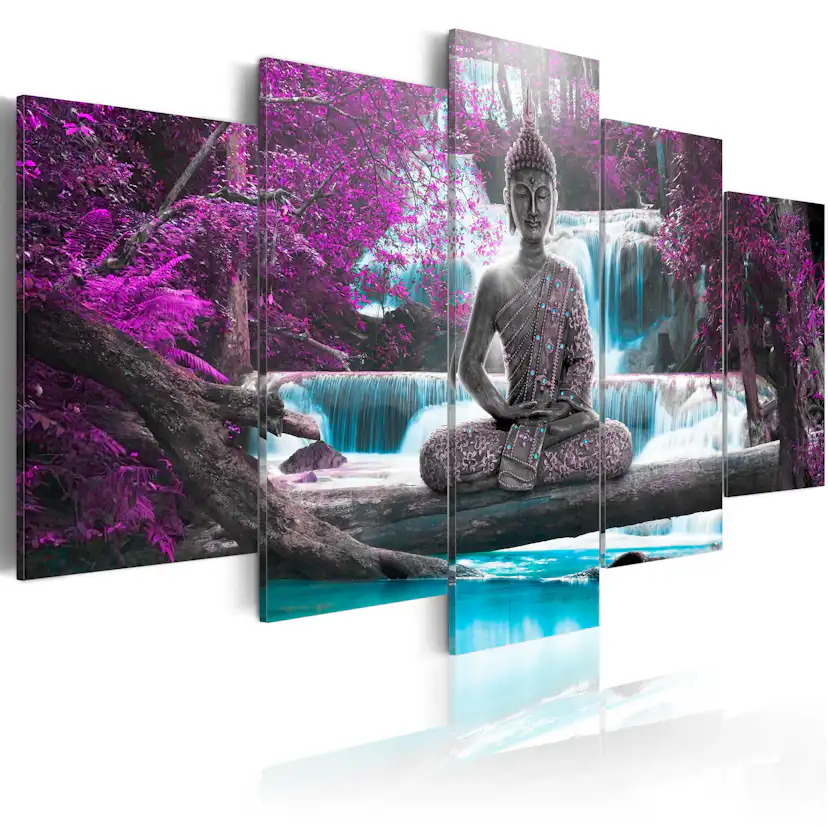 Akrylglastavla Arkiio Waterfall and Buddha