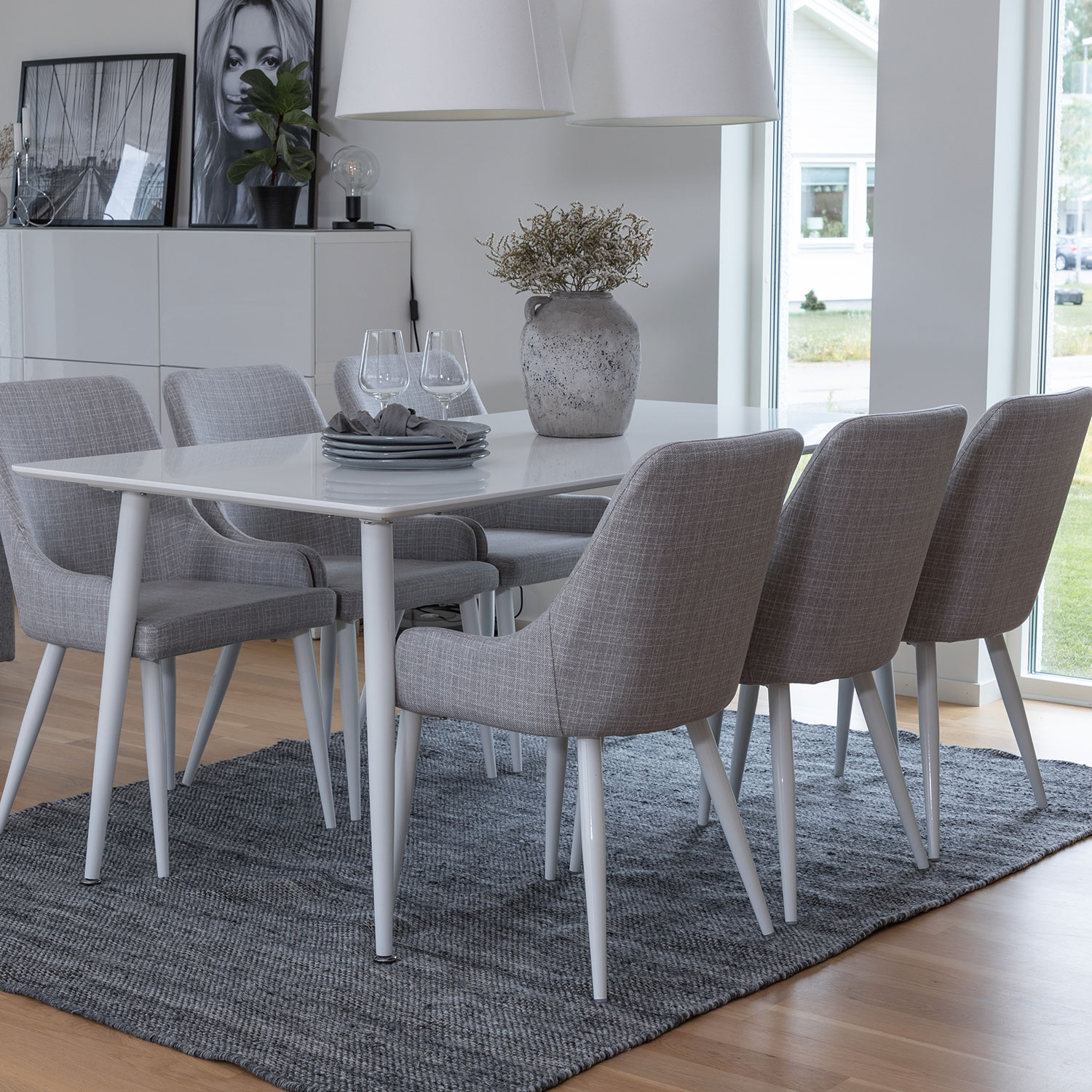 Matgrupp Venture Home Polar med 6 Plaza stolar