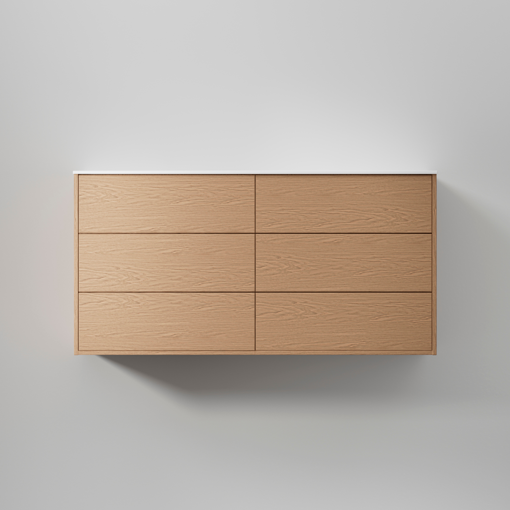 Kommod Terra Solid 140 D, Natural Oak, 6 Lådor Färg: Natural Oak, Bredd: 1400 mm