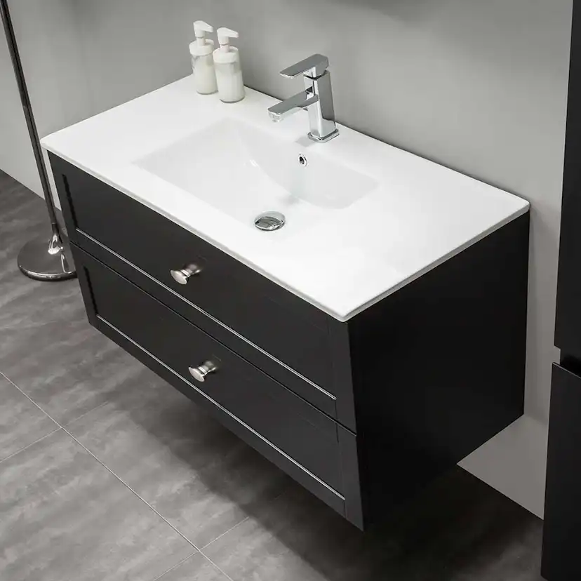 Tvättställsskåp Bathlife Salig 1000 Svart 1000 mm, Enkel