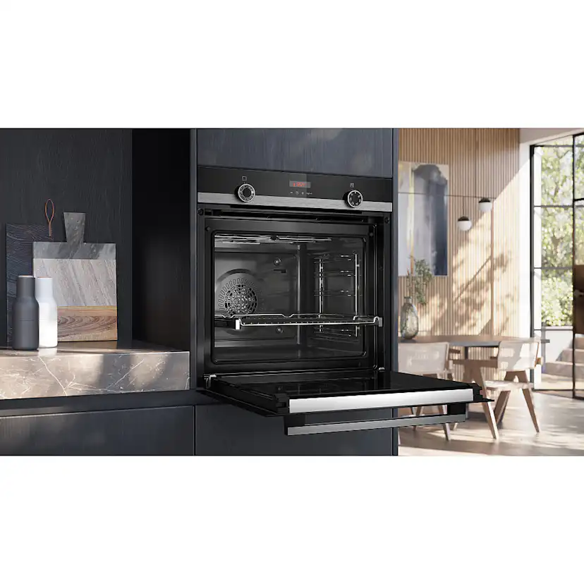 Ugn och Mikro Siemens iQ300 HQ574AER3 + BF523LMB1 Inbyggnadsugn Med Ångfunktion Svart