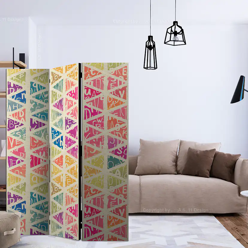 Rumsavdelare Skärmvägg Arkiio Letters Nad Triangles 135x172 cm
