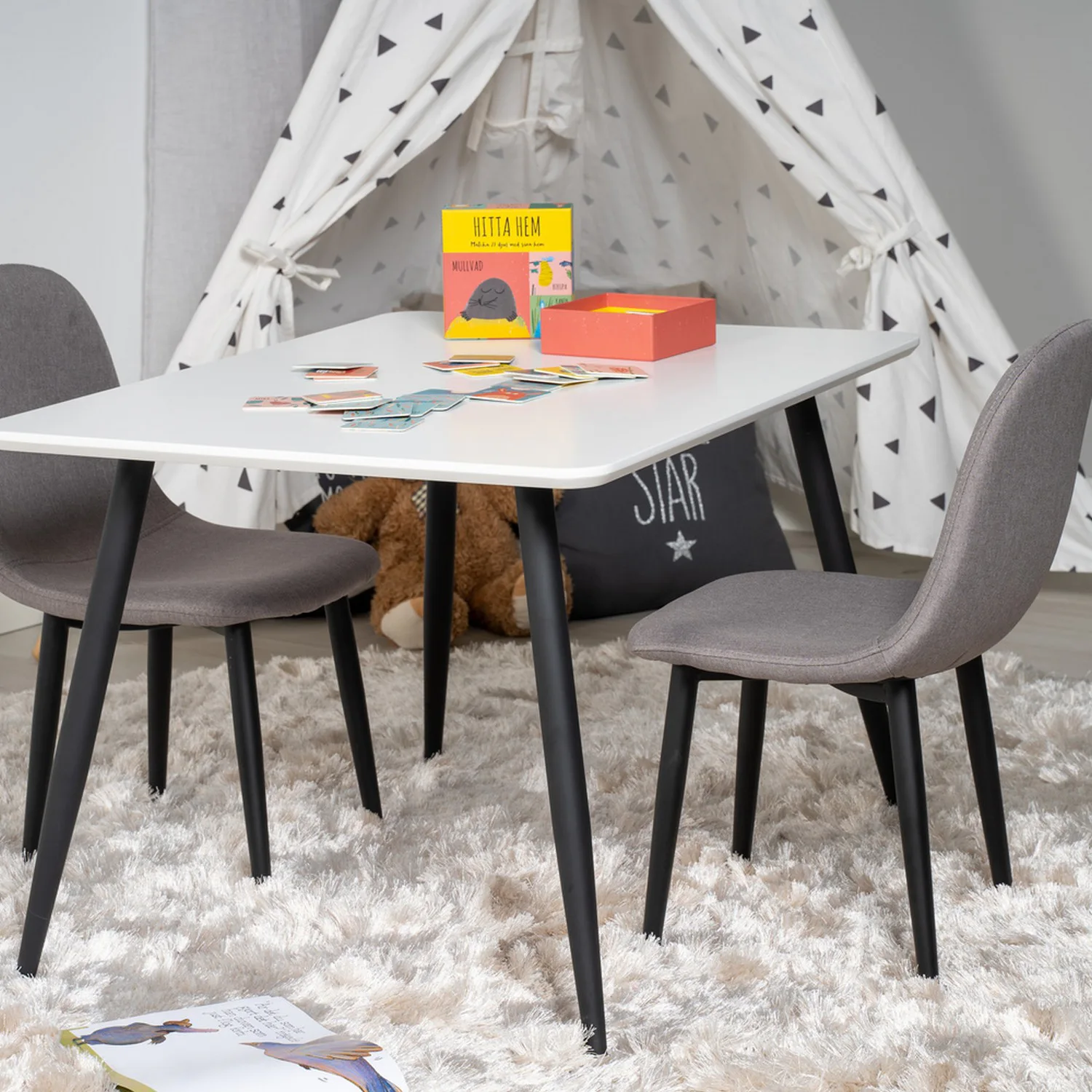 Polar Dining Table 80*60 XXS - White / Black Vit