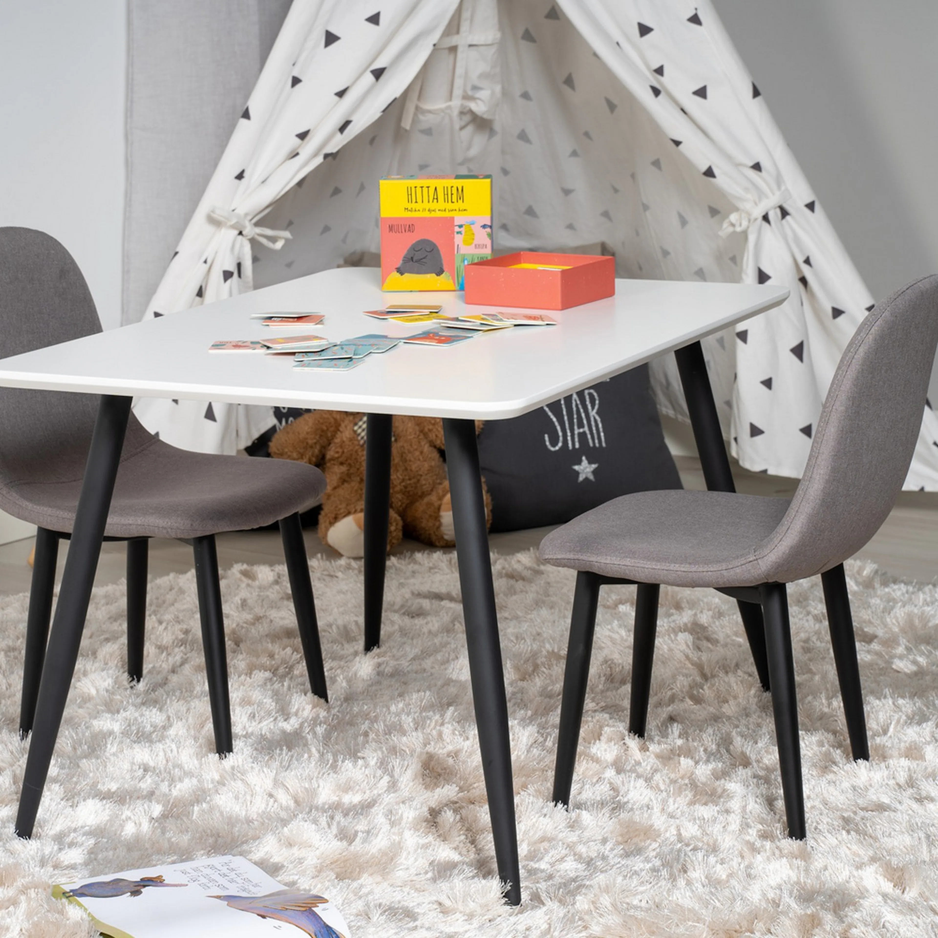 Polar Dining Table 80*60 XXS - White / Black Vit
