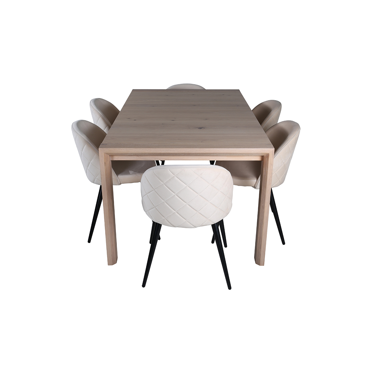 Matgrupp Venture Home Shy med 6 Valentina Stitcthes Stolar Sammet